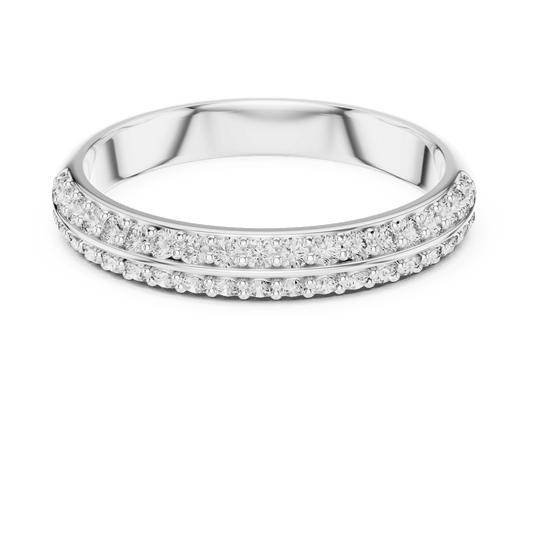 Diamond half-eternity stackable ring