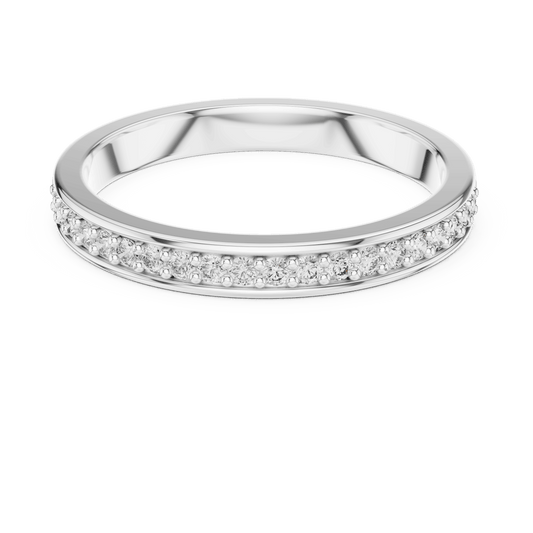 Diamond band ring with cluster setting
