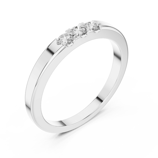 Diamond ring with stackable triple band