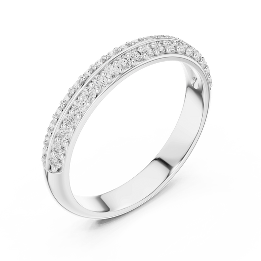 Diamond half-eternity stackable ring
