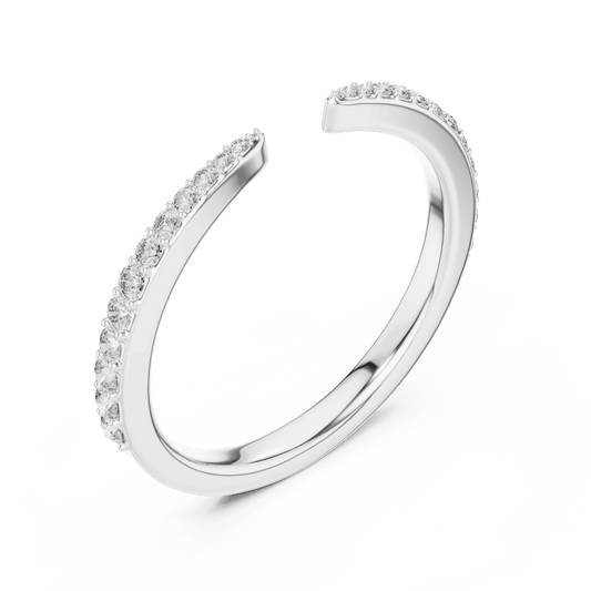 Diamond ring with open band