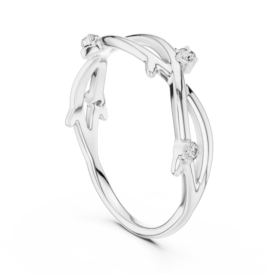 Diamond Vine ring Nature inspired design