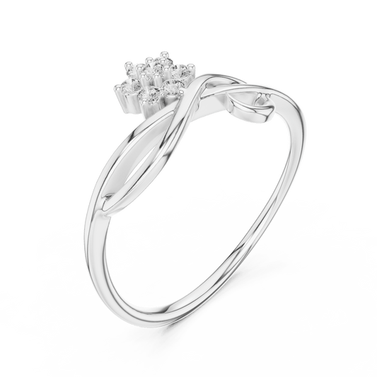 Diamond ring with Star shaped cluster