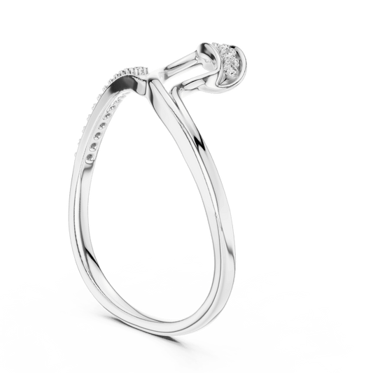 Diamond ring with an armlet design