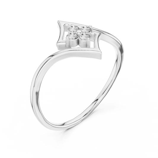 Diamond ring in a geometric frame