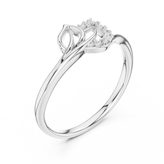 Twin Leaves Diamond Ring