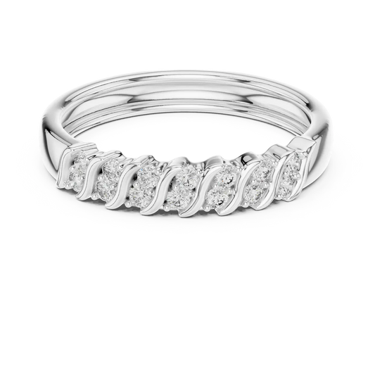 Diamond ring with S-curve spacers
