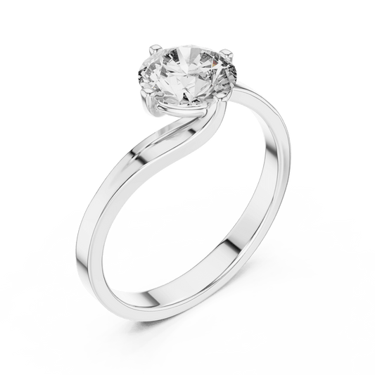 Cathedral weaved solitaire ring with split shank