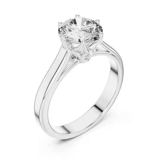 Solitaire ring with Cathedral shank