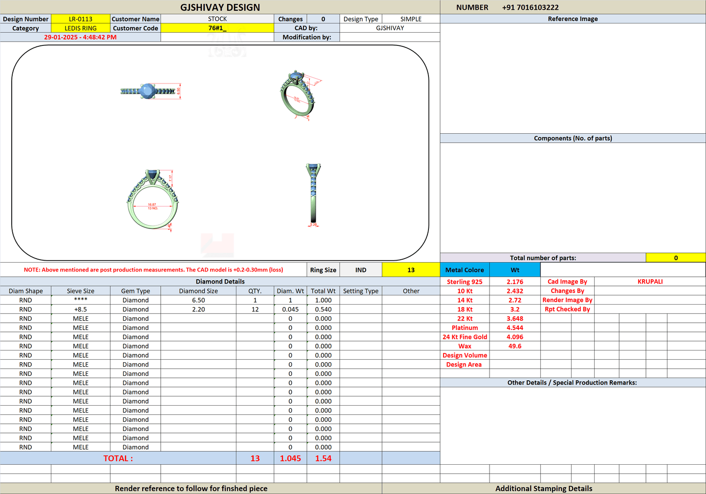 Diamond Ring - LR113SEA